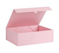 PLINJOY Scatola regalo extra large rosa, 41,5 x 35,5 x 14 cm, con coperchio, chiusura magnetica, pieghevole, grande scatola regalo per regali per damigelle d'onore, scatola regalo rigida per vestiti e