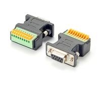 Plinkwirekb DB9 - Adattatore terminale femmina, D-Sub 9 pin a morsettiera a vite, RS232 seriale per Arduino, PLC, controllo industriale, comunicazione dati, elettronica fai da te