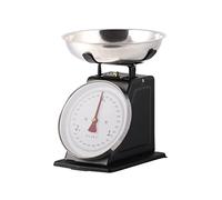 PLINT New 3KG Traditional Weighing Kitchen Scale With Stainless Steel Bowl, Retro Scales Mechanical Vintage, Retro Food Scales with Large Metal Bowl (Black)