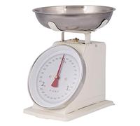 PLINT New 3KG Traditional Weighing Kitchen Scale With Stainless Steel Bowl, Retro Scales Mechanical Vintage, Retro Food Scales with Large Metal Bowl (Cream)