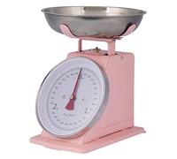 PLINT New 3KG Traditional Weighing Kitchen Scale With Stainless Steel Bowl, Retro Scales Mechanical Vintage, Retro Food Scales with Large Metal Bowl (Rose)