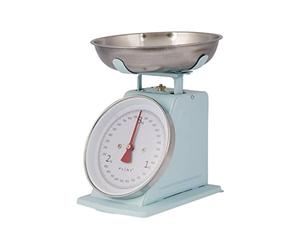 PLINT New 3KG Traditional Weighing Kitchen Scale With Stainless Steel Bowl, Retro Scales Mechanical Vintage, Retro Food Scales with Large Metal Bowl (Ice Color)