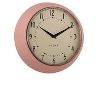 Plint Retro Wall Clock Silent Non Ticking Decorative Rose Color Wall Clock, Retro Style Decorazione Della Parete per Cucina Soggiorno Home, Ufficio, Scuola, Easy to Read Large Numbers