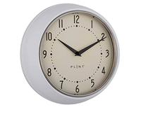 Plint Retro Wall Clock Silent Non Ticking Decorative White Color Wall Clock, Retro Style Decorazione della parete per la cucina soggiorno casa, ufficio, scuola, facile da leggere grandi numeri