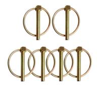 Plints pieghevoli da 6 pezzi, 8 x 50 mm, zincato, chiusura a scatto di sicurezza, perno rotondo, set di penne per rimorchio, per bicicletta, rimorchio, trattore, tosaerba