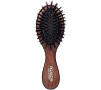 Plisson - Spazzola per capelli pneumatica da borsa per donne e uomini - Mini spazzola tradizionale, 13 cm - Legno naturale, 100% puro setole di cinghiale - Fabbricazione francese