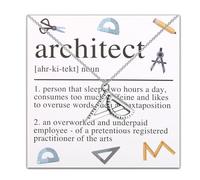 PLITI Architetto Collana Architettura Regalo Ingegnere Architettonico Regalo Architetto Studente Regalo Geometria Righello Regalo, Medio, Acciaio inossidabile