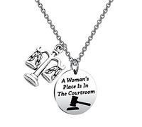 PLITI Avvocato regalo avvocato regalo legge giudice studente regalo laurea regalo di una donna è posto in aula di tribunale collana per le donne, Medio, Acciaio inossidabile