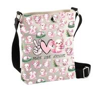 PLITI Axolotl Gifts Peace Love Axolotl Amante Borsa a tracolla Salamandra Merchandise Animal Lover Borsa, Pace Axolotl Cbagu, 8×7.5×1.8inches
