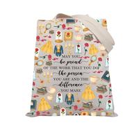 PLITI Beauty Beast Story - Borsa tote con scritta "May You Be Proud Of The Work That You Do The Person You Are Princess Belle", Be Proud Beauty Tgu, medium