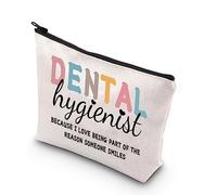 PLITI Beauty case per igiene dentale con scritta in lingua inglese "Because I Love being Part of the Reason Someone Smiles", Igienista dentale U, alla moda