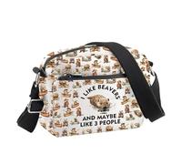 PLITI Beaver Borsa a tracolla Beaver Amante Regalo I Like Beavers And Maybe Like 3 People Travel Pouch Wildlife Amante Animali Regali, Mi piacciono i castori Cbu, 24.5*8*18 cm