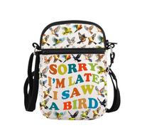 PLITI Bird Watching Regalo per gli amanti degli uccelli Regalo Bird Nerd Regali Sorry I'm Late I Saw A Bird Crossbody Bag per gli amanti degli animali, Sorry Bird Zcbagu, 8.26×5.7×0.78inches