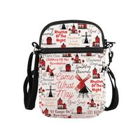 PLITI Borsa a tracolla con mulino a vento ispirato alla musica, idea regalo per gli amanti della musica, Vieni Way Zcbagu, 8.26×5.7×0.78inches