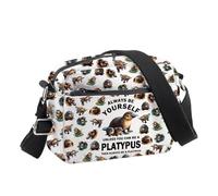 PLITI Borsa a tracolla ornitorinco per amanti degli animali, idea regalo per chi ama gli animali, con scritta "Always Be Yourself Unless You Can Be A Platypus Travel Pouch Zookeeper Gift, Sempre