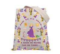 PLITI Borsa a tracolla per amanti dei libri di lettura Rapunzel con principessa Rapunzel per i topi di biblioteca nerd borsa a tracolla aggrovigliata amante regalo, Leggi 123 Prenota Tgu, medium