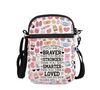 PLITI Borsa a tracolla per infermiera con scritta "Always Remember You Are Braver Than You Believe", regalo per infermiere e dottori, Ricorda l'infermiera Zcbagu, 8.26×5.7×0.78inches