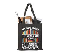 PLITI Borsa a tracolla riutilizzabile per amanti dei libri per donne bibliotecaria bibliotecaria regalo libro club amanti della lettura borsa a tracolla riutilizzabile divertente regalo biblioteca,