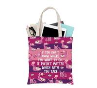 PLITI Borsa da viaggio per fan del Cheshire Cat Cheshire, regalo per fan di Alice Lover Alice fan regalo sorridente gatto Alice paese delle meraviglie, Percorso che prendi Tgu, medium