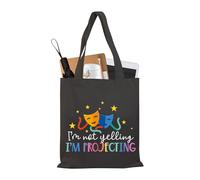 PLITI Borsa da viaggio per teatro, attore, attrice, regalo, commedia, tragedia, maschera, teatro, con scritta I'm Not Yelling I'm Projecting, Urlare Proiettando Tgblu, medium