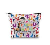PLITI Borsa per il trucco con ombrello ispirato a Mary Poppins, idea regalo per amanti della musica Carry The Magic with You, Carry Magic Bagu, alla moda
