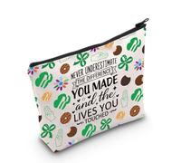 PLITI Borsa per il trucco con scritta "Girl Scout Gift Never Underestimate The Difference You Made and The Lives You Touched", per mamma scout, Bagu Scout Toccato, alla moda