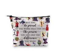 PLITI Borsa per il trucco con scritta "Villain Queen", idea regalo con scritta "May You Be Proud of The Person You are Bad Witches", Be Proud Villain Bagu, alla moda