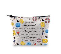 PLITI Borsa per il trucco dell'hostess dell'aria dei regali dell'assistente di volo May You Be Proud of The Work You Do Hostess Aviation Zipper Pouch, Be Proud Flight Bagu, alla moda