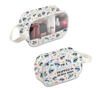 PLITI Borsa per il trucco lamantino Regali per amanti del lamantino Sono un lamantino intrappolato in un corpo umano oceano amante degli animali regalo con mucca di mare, Lamantino intrappolato Mbu