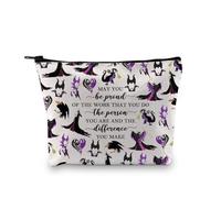 PLITI Borsa per il trucco Maleficent Regina Malefica, regalo ispirato al cattivo con scritta "May You Be Proud of The Difference You Make Zipper Pouch, Be Proud Maschio Bagu, alla moda
