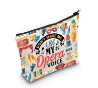 PLITI Borsa per il trucco musicale con scritta "Don't Make Me Use My Opera Voice Opera", per cantante, musicista, cantante, cantante, cantante, amante del teatro, Opera Voice Bagu, alla moda