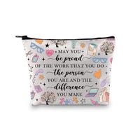 PLITI Borsa per il trucco per assistente sociale regalo di apprezzamento per assistente sociale MSW regalo di laurea May You Be Proud of The Work You Do Gift, Sii orgoglioso Sw Bagu, alla moda