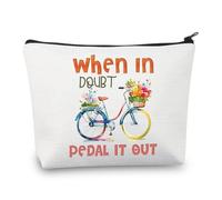 PLITI Borsa per il trucco per gli amanti della bicicletta, regalo per ciclisti, motociclisti, motociclisti, in dubbio, per amanti del ciclismo, Dubbi Pedalu, alla moda