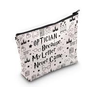 PLITI Borsa per il trucco per oculista, idea regalo per oculista, regalo per ottici con scritta in inglese "Because My Letter Never Came", Ottico Lettera Bagu, alla moda