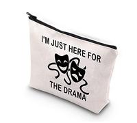 PLITI Borsa per il trucco teatrale Regali per amanti del teatro Regali drammatici I'm Just Here for The Drama Comedy Tragedy Maschere Borsa da viaggio, Qui per Drama Bu