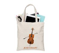 PLITI Borsa regalo per violoncello con musica per violoncello Just Cellin' divertente violoncellista orchestra musicista riutilizzabile borsa regalo per violoncello, Solo Cellin Tgu, medium
