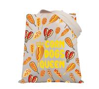 PLITI Borsa tote per cani di mais regalo per amanti dei cani di mais borsa regina cani di mais borsa carnevale regalo cibo hot dog borsa a tracolla a tema, Corn Dogs Queen Tgu, medium
