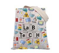 PLITI Borsa tote per insegnante di scienze per tecnici di laboratorio, regalo di laurea, tavola periodica, borsa da laboratorio medico, Lab Tech Tgu, medium