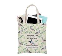 PLITI Borsa tote per piccioni regalo per amanti dei piccioni I Might Look Like Listening To You But In My Head I'm Thinking About Pigeons Gift, La mia testa piccione Tgu, medium