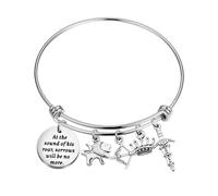 PLITI Braccialetto con citazione di Narnia "At The Sound Of His Roar Sorrows Will Be No More Literature" (lingua italiana non garantita), Medio, Acciaio inossidabile