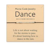 PLITI Braccialetto con codice Morse, regalo per amanti della danza, Medio, Acciaio inossidabile