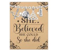 PLITI Braccialetto ispirato al film "Brave Movement", idea regalo per fan della principessa Merida con scritta in lingua inglese "She Believed She Could So She Did", idea regalo, Medio, Acciaio