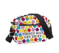 PLITI Bunco Crossbody Bag Bunco Gioco d'azzardo Amante Regalo di Notte Regalo Cose Può Ottenere Dicey Regali Bunco Dadi Gioco di Viaggio Pouch, Cose Dicey Cbu, 24.5*8*18 cm