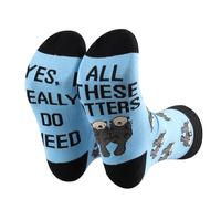 PLITI Calze lontra amante regalo sì ho davvero bisogno di tutte queste lontre regalo pazza lontra signora regalo lontra mamma lontra fan regalo, All These Otters SocksU, 6-13
