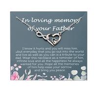 PLITI Collana commemorativa per papà, regalo di simpatia per la perdita del padre in memoria amorevole del tuo padre, ciondolo infinito, Medio, Acciaio inossidabile, Zirconie sintetico