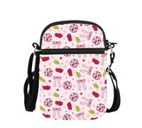 PLITI Coquette Cherry Crossbody Bag Music Lover Regali Cherry Party Regali Ciliegie Social Club Regalo per le donne, Zcbagu - Arco della lampada di cilie, 8.26×5.7×0.78inches