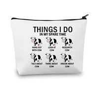 PLITI Cow Makeup Bag Things I Do in My Spare Time Hang Out with mucca amante regalo contadino regalo mucche mamma regalo, Tempo di riserva di mucca, alla moda