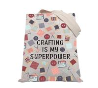 PLITI Crafter Gift Craft Lover Bag Sewing Lover Gift Crafting Is My Superpower Crafting Designer Tote Bag, Power Crafting Tgu, medium