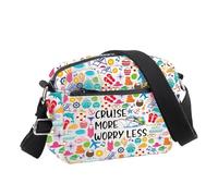 PLITI Crociera Vacanza Regalo Cruise More Worry Less Crossbody Bag Cruising Regalo a tema Alcol Amante Regali Vacanza Viaggio Regali, Crociera meno Cbu, 24.5*8*18 cm