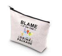 PLITI Crociera Vacation Makeup Bag Blame It On The Drink Pacchetto Regalo Crociera Regalo di Viaggio Alcool Amante Regalo Ragazze Weekend Regalo, Bevande Packageu, alla moda
